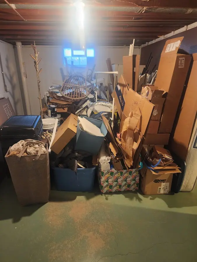 Roll-off dumpster container at job site for 20 Yard Dumpster Rental in Menomonee Falls